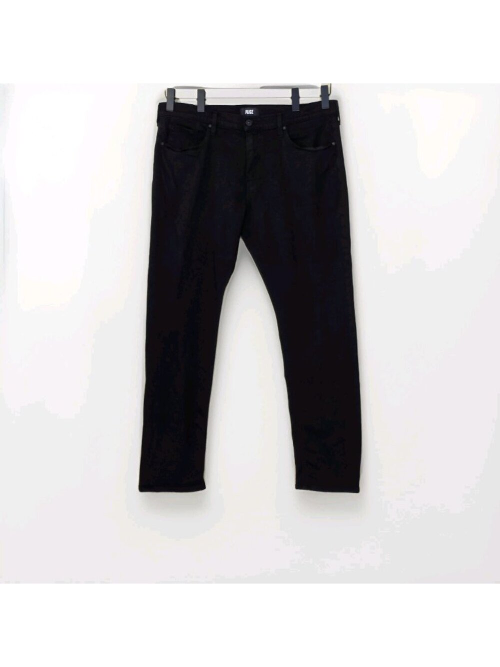 Paige Federal Chinos Mens 38x33 Black Slim Straight Stretch Smart Casual Edgy
